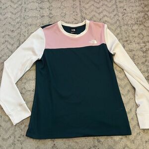 The North Face Pink and Green Long Sleeve Shirt